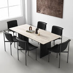 Elegant Ceramic Sintered Stone Dining Table with Multi-Layer Board and Acrylic Finish - Modern Design for Stylish Interiors fhmj-5031