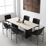 Elegant Ceramic Sintered Stone Dining Table with Multi-Layer Board and Acrylic Finish - Modern Design for Stylish Interiors fhmj-5031