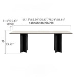 Elegant Ceramic Sintered Stone Dining Table with Multi-Layer Board and Acrylic Finish - Modern Design for Stylish Interiors fhmj-5031