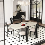 Stylish Ceramic Sintered Stone Multi-layer Dining Table with Unique Stainless Base - Perfect for Modern Interiors! fhmj-5032