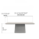 Stylish Ceramic Sintered Stone Multi-layer Dining Table with Unique Stainless Base - Perfect for Modern Interiors! fhmj-5032