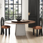 Stylish Multi-Layer Board Stainless Aluminum Alloy Round Dining Table – Modern Elegance for Your Home fhmj-5033