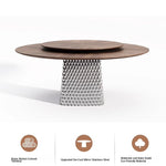 Stylish Multi-Layer Board Stainless Aluminum Alloy Round Dining Table – Modern Elegance for Your Home fhmj-5033