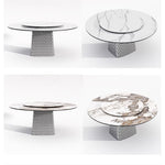 Stylish Multi-Layer Board Stainless Aluminum Alloy Round Dining Table – Modern Elegance for Your Home fhmj-5033