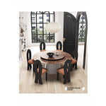 Stylish Multi-Layer Board Stainless Aluminum Alloy Round Dining Table – Modern Elegance for Your Home fhmj-5033