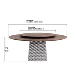 Stylish Multi-Layer Board Stainless Aluminum Alloy Round Dining Table – Modern Elegance for Your Home fhmj-5033