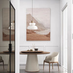 Elegant Round Solid Wood Dining Table with Synthetic Leather Base - Modern Multi-Layer Design for Chic Interiors fhmj-5034