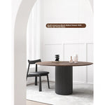 Modern Ash Wood Round Dining Table with Multi-Layer Board and Aluminum Alloy Base – Stylish & Durable Design for Your Home fhmj-5035