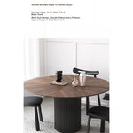 Modern Ash Wood Round Dining Table with Multi-Layer Board and Aluminum Alloy Base – Stylish & Durable Design for Your Home fhmj-5035