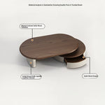 Modern Solid Wood and Multi-layer Board Tea Table with Elegant Synthetic Leather Finish – Stylish Centerpiece for Any Living Room fhmj-5037