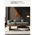 Modern Solid Wood and Multi-layer Board Tea Table with Elegant Synthetic Leather Finish – Stylish Centerpiece for Any Living Room fhmj-5037