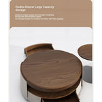 Elegant Solid Wood Tea Table with Multi-layer Board and Synthetic Leather Accents - Modern Living Room Centerpiece fhmj-5039