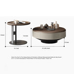 Elegant Solid Wood Coffee Table Set with Multi-layer Top and Synthetic Leather Finish - Perfect for Modern Living Rooms fhmj-5040