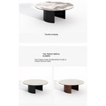 Modern Round Ceramic Sintered Stone Coffee Table - Elegant Multi-layer Design for Living Room Decor fhmj-5043