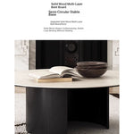 Modern Round Ceramic Sintered Stone Coffee Table - Elegant Multi-layer Design for Living Room Decor fhmj-5043