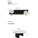 Modern Round Ceramic Sintered Stone Coffee Table - Elegant Multi-layer Design for Living Room Decor fhmj-5043