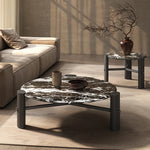 Elegant Round Solid Wood and Marble Coffee Table Set - Modern Design for Living Room Décor fhmj-5044