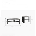 Elegant Round Solid Wood and Marble Coffee Table Set - Modern Design for Living Room Décor fhmj-5044