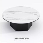 Modern Multi-Layer Board and Ceramic Sintered Stone Coffee Table – Stylish Round Tea Table for Chic Living Rooms fhmj-5045