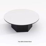 Modern Multi-Layer Board and Ceramic Sintered Stone Coffee Table – Stylish Round Tea Table for Chic Living Rooms fhmj-5045