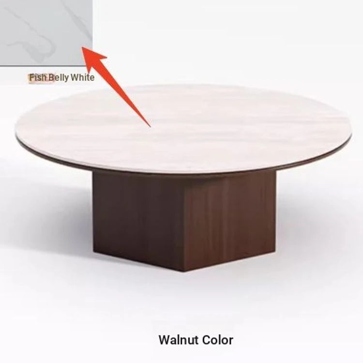 Modern Multi-Layer Board and Ceramic Sintered Stone Coffee Table – Stylish Round Tea Table for Chic Living Rooms fhmj-5045