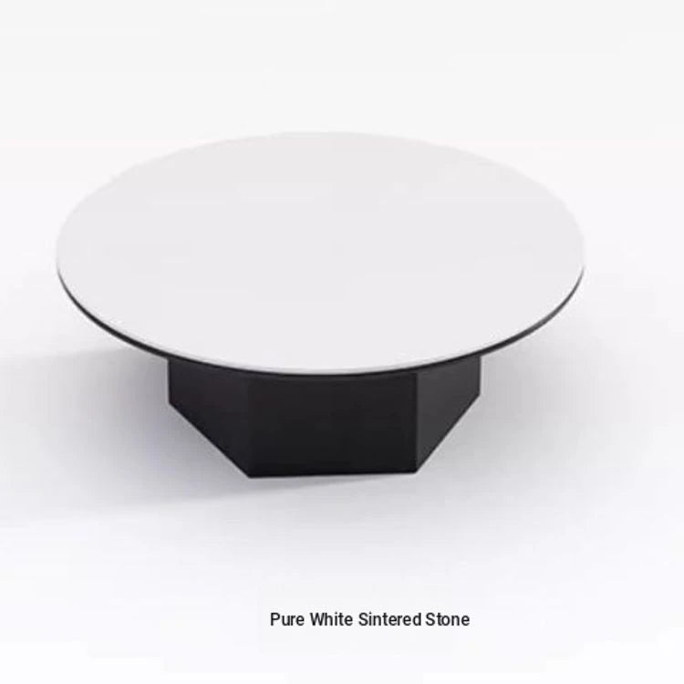 Modern Multi-Layer Board and Ceramic Sintered Stone Coffee Table – Stylish Round Tea Table for Chic Living Rooms fhmj-5045