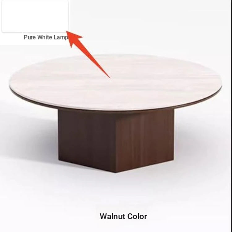 Modern Multi-Layer Board and Ceramic Sintered Stone Coffee Table – Stylish Round Tea Table for Chic Living Rooms fhmj-5045