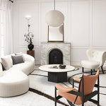 Modern Multi-Layer Board and Ceramic Sintered Stone Coffee Table – Stylish Round Tea Table for Chic Living Rooms fhmj-5045