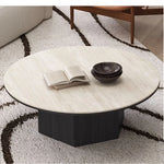 Modern Multi-Layer Board and Ceramic Sintered Stone Coffee Table – Stylish Round Tea Table for Chic Living Rooms fhmj-5045