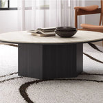 Modern Multi-Layer Board and Ceramic Sintered Stone Coffee Table – Stylish Round Tea Table for Chic Living Rooms fhmj-5045