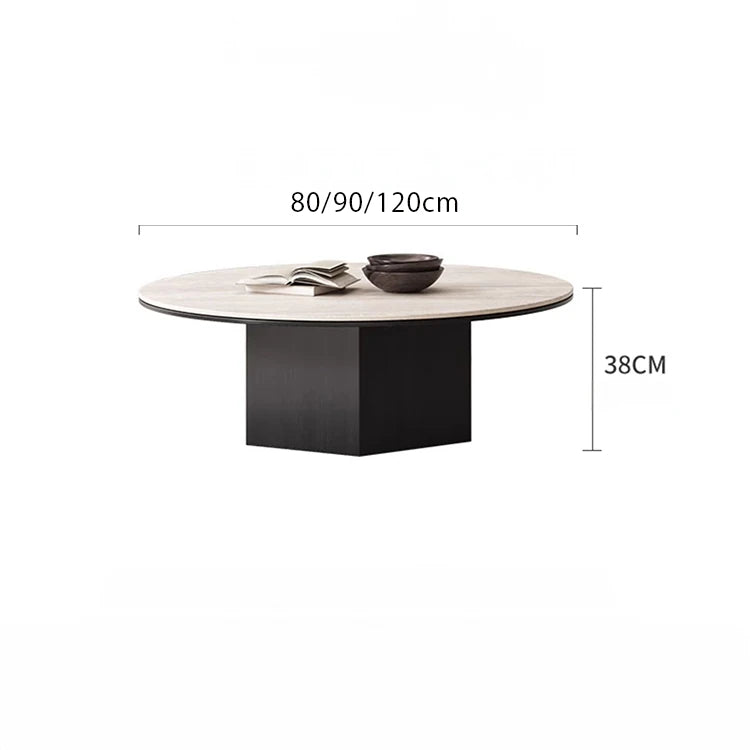 Modern Multi-Layer Board and Ceramic Sintered Stone Coffee Table – Stylish Round Tea Table for Chic Living Rooms fhmj-5045