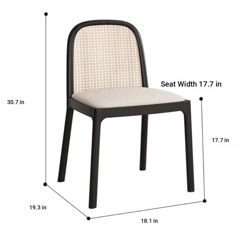 Stylish Ash Wood Chair with Rattan Weaving – Modern Comfort for Your Home fhmj-5047