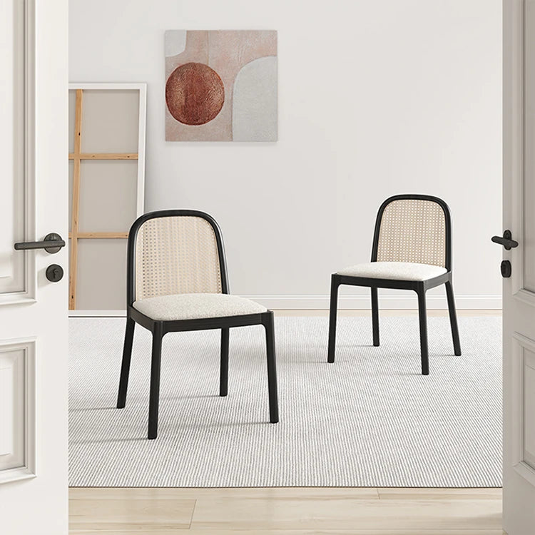 Stylish Ash Wood Chair with Rattan Weaving – Modern Comfort for Your Home fhmj-5047