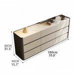 Stylish Sintered Stone & PU Leather Cabinet - Modern Storage Solution for Home Decor fhx-4572