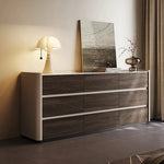 Stylish Sintered Stone & PU Leather Cabinet - Modern Storage Solution for Home Decor fhx-4572