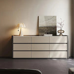 Stylish Sintered Stone & PU Leather Cabinet - Modern Storage Solution for Home Decor fhx-4572