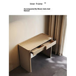 Sleek Makeup Table with Sintered Stone Top and Synthetic Leather Finish – Elegant Vanity Desk for Modern Spaces fhx-4575