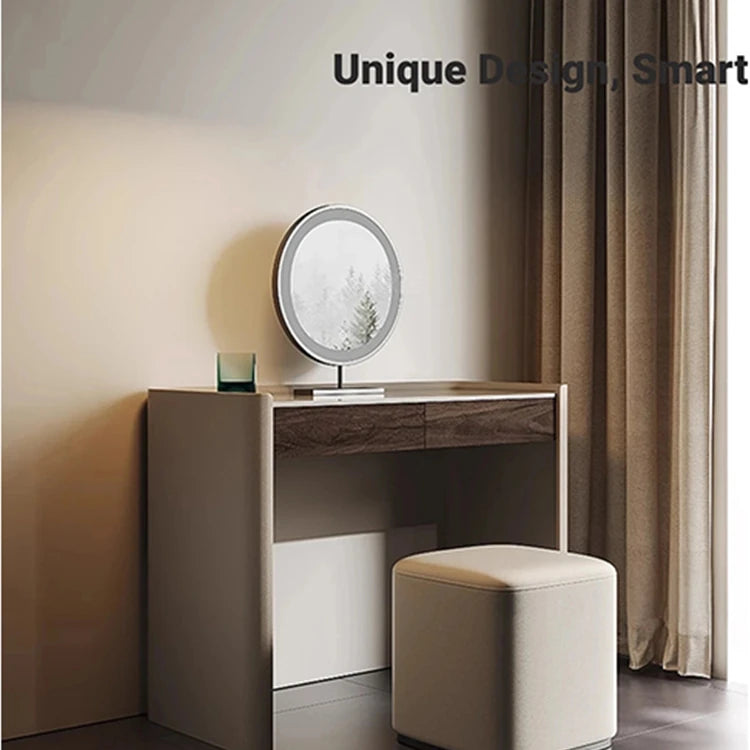 Sleek Makeup Table with Sintered Stone Top and Synthetic Leather Finish – Elegant Vanity Desk for Modern Spaces fhx-4575