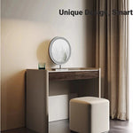 Sleek Makeup Table with Sintered Stone Top and Synthetic Leather Finish – Elegant Vanity Desk for Modern Spaces fhx-4575