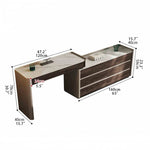 Modern Makeup Table with Sintered Stone Top and Synthetic Leather Finish - Elegant Vanity Desk for Chic Home Décor fhx-4577