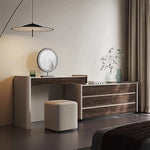Modern Makeup Table with Sintered Stone Top and Synthetic Leather Finish - Elegant Vanity Desk for Chic Home Décor fhx-4577