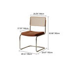 Stylish Solid Wood Chair with Rattan Weaving & PU Leather Cushion - Modern Stainless Steel Design fif-4513