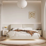 Stylish Bedside Cupboard with Tempered Glass Door - Modern Nightstand Storage Solution fif-4515