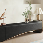 Elegant Ash Wood TV Cabinet with Stainless Steel and Glass Accents - Modern Entertainment Center fif-4520