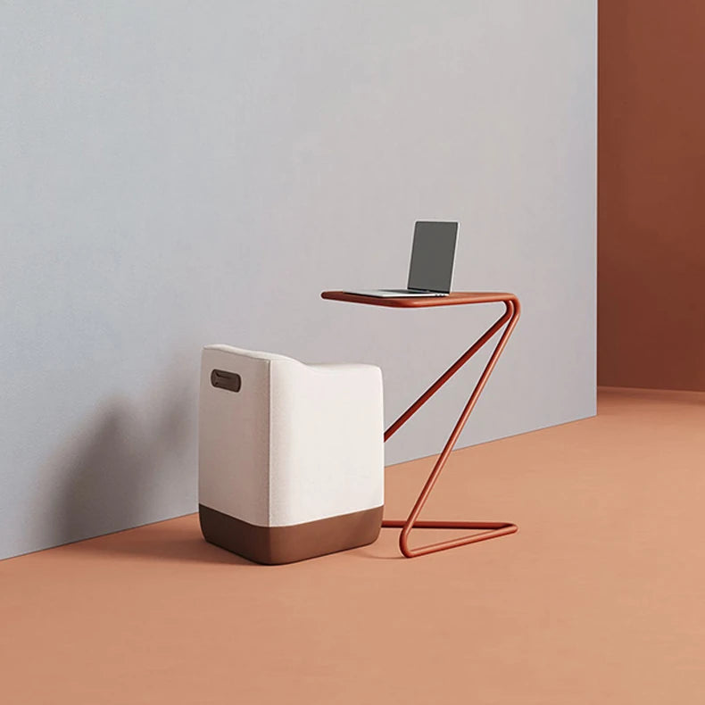 Elegant Triangle Tea Table with PU Leather Surface - Multi-layer Board Design fif-4528