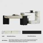Elegant Round Marble Coffee Table with Tempered Glass Top – Stylish Modern Home Furniture fjd-4680
