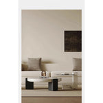 Elegant Round Marble Coffee Table with Tempered Glass Top – Stylish Modern Home Furniture fjd-4680
