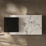Stylish Sintered Stone Pine Coffee Table - Modern Design with Elegant Marble Finish fjd-4681