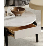Stylish Marble and Pine Coffee Table - Modern Density Board Design for Chic Living Spaces fjd-4685