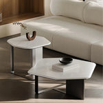 Stylish Density Board Stone Coffee Table for Modern Living Room Decor – Elegant Minimalist Design fjd-4686